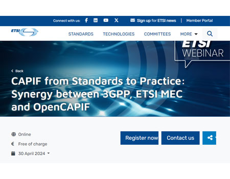 ETSI Webinar - CAPIF from Standards to Practice